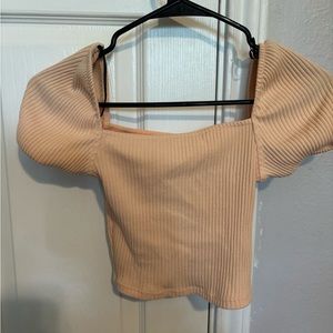 Cropped puff sleeve top